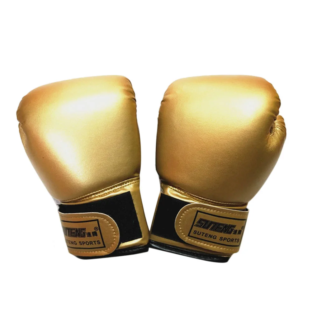 

1 Pair Kids Boxing Pearly Lustre Muay Thai Sports Punch Sandbag Mitts Boxing Accessories for Boys Starter Golden