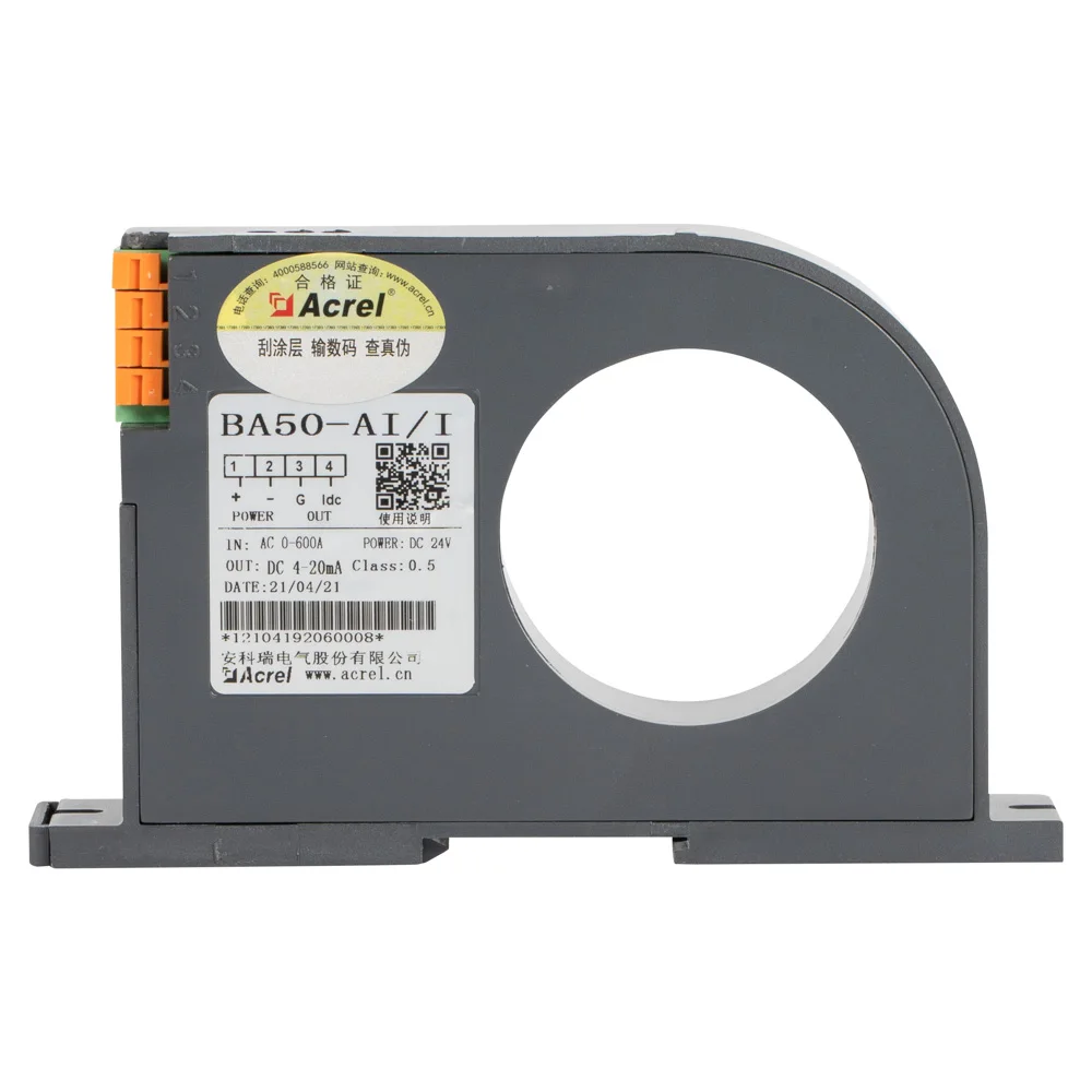 

ACREL BA50-AI/V Electrical Transducer Isolate AC 0-600A Current to DC1-5V or 0-5V Analog with CE Certificate Class 0.5