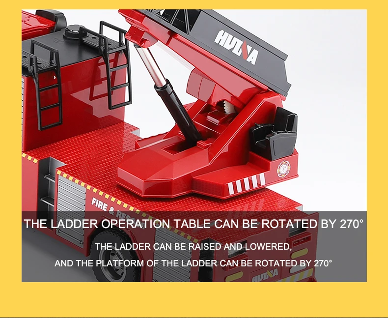 HUINA 1/14 Scale 561 2.4G Sprayable Scaling Ladder Fire Truck Tractor RC Model 