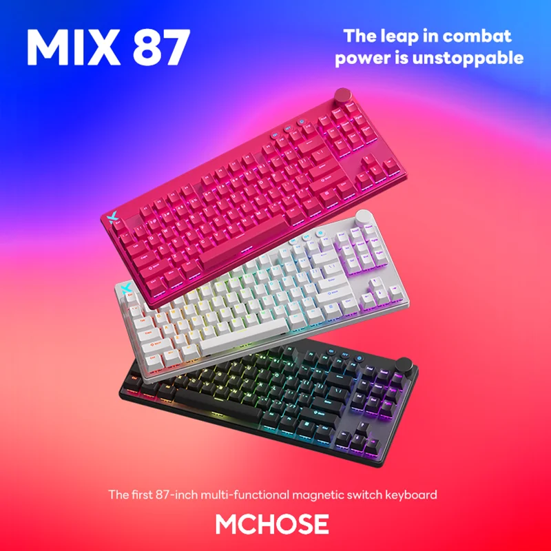 MCHOSE MIX87 Magnetic Switch Wired Gaming Keyboard 0.001mm 0.08ms
