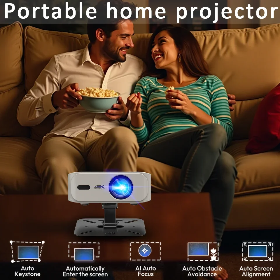 Nouveau Projecteur Portable Domestique 35000Lumens Moive Projecteur De Lumière Du Jour Android 11.0 Projecteur Intelligent 8K Dé - 3