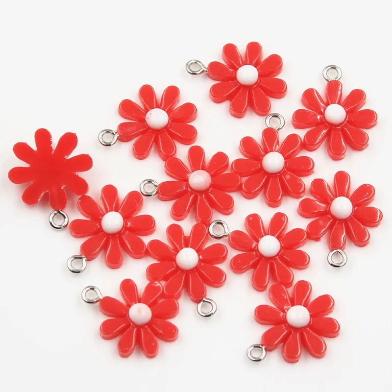 30pcs Charms flower sunflower daisy 20x16mm Pendant Crafts Making Findings Handmade Jewelry DIY for Earrings Necklace
