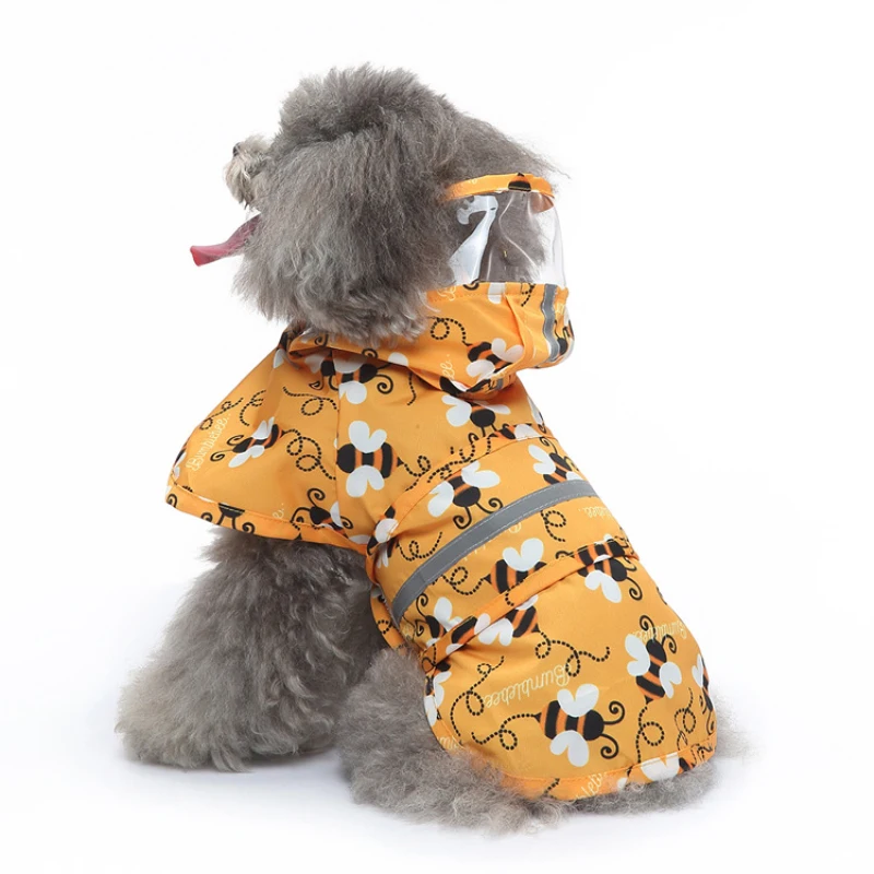 Four-legged Raincoat With Hood For Dogs