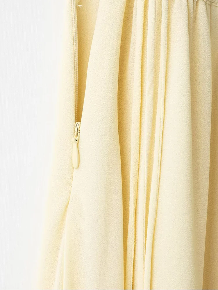 TFMLN Women Ruffles Lace-up Shirts Skirt Set Casual Fashion Loose Long Sleeve V Neck Summer Blouse Midi Skirt Lady Holiday Suit