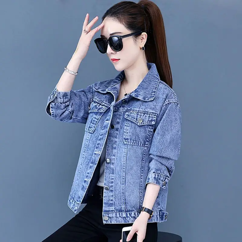 

Denim Clothing Women's Cowboy Coat Women's Spring Simple All-Matching Outer Wear High-End Women's Top Jacket