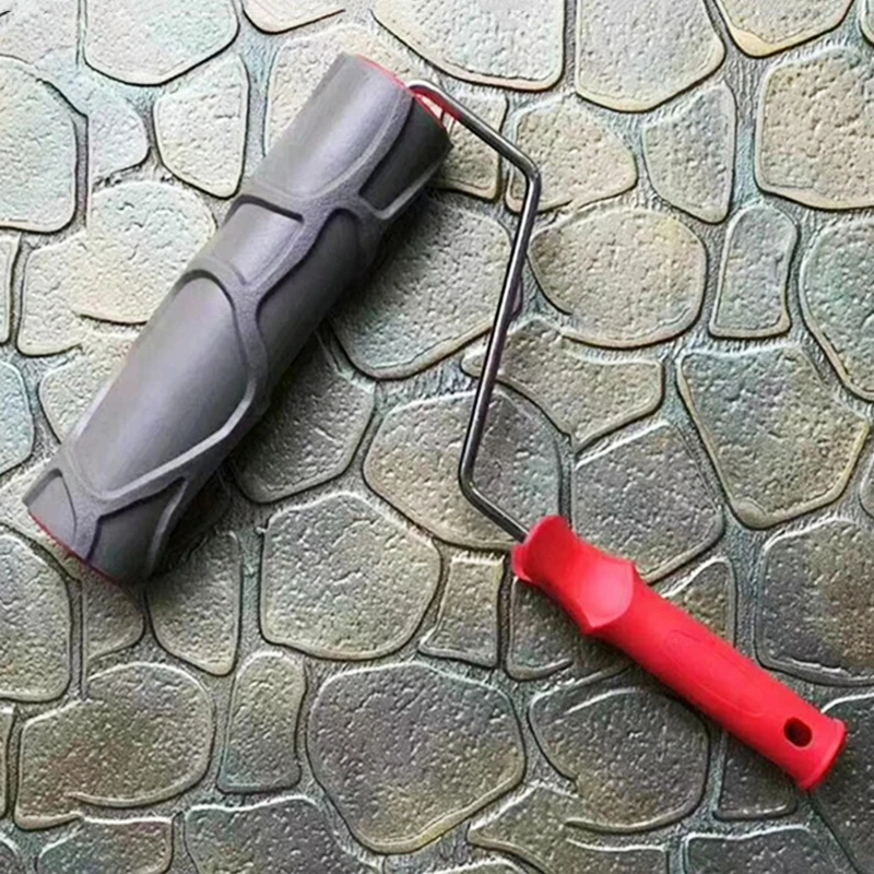 Household DIY Paint Embossing Roller Art Brush Construction Tool Brick Roller for Wall Paint Texture Rolling Flower Roll M4YD 4