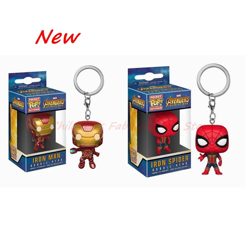 tegel Brood uitlaat Nieuwe Collectie Funko Pop Pocket Sleutelhangers Heroes Iron Man Iron  Spider Action Figure Speelgoed| | - AliExpress