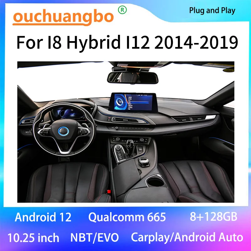 

Ouchuangbo Car Radio For 10.25 Inch I8 Hybrid I12 2014-2019 NBT EVO System Android Navigation Carplay Auto Zlink