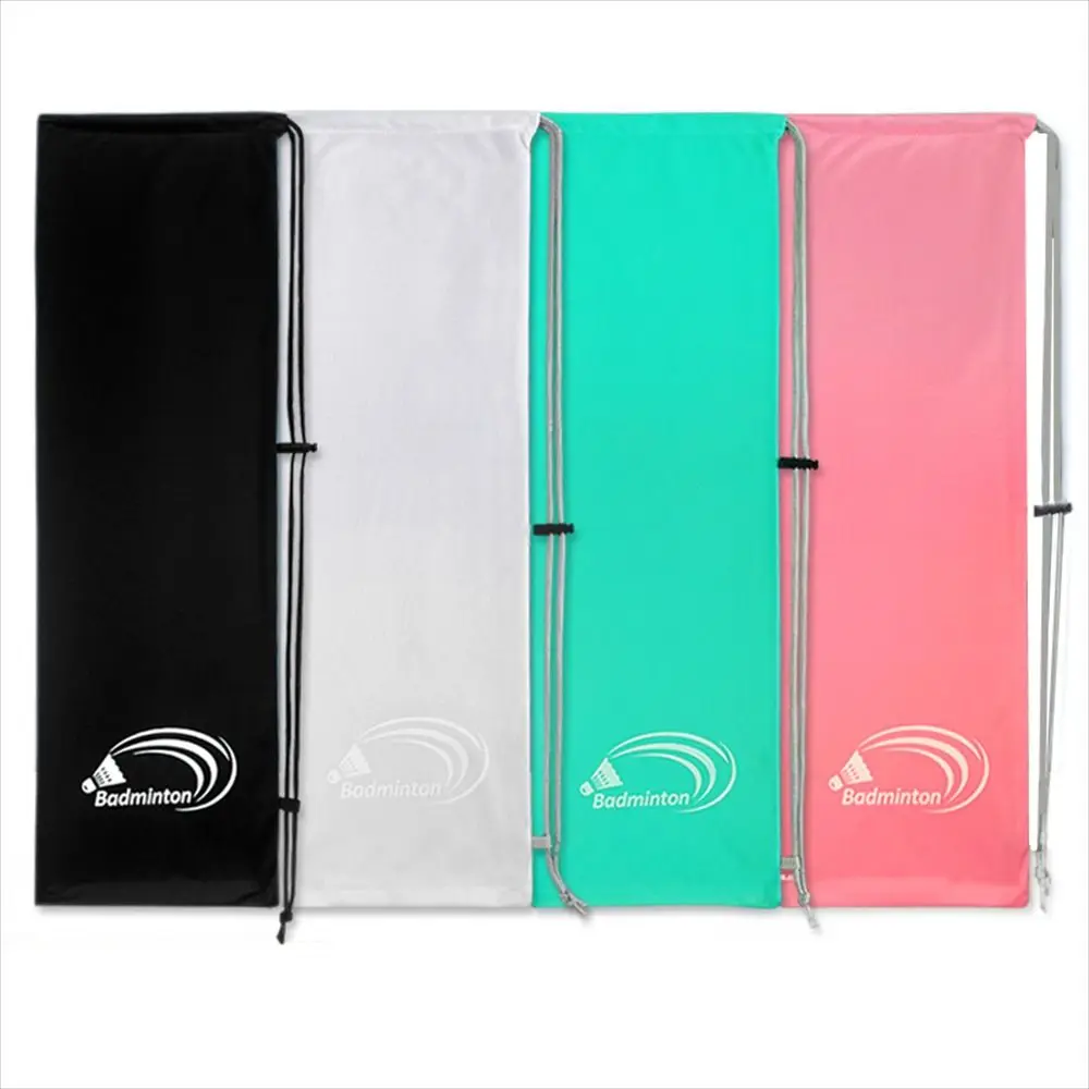 

Drawstring Pocket Badminton Racket Cover Bag Large Capacity Single Shoulder Badminton Storage Bag 23cmx72cm Flannel Cover