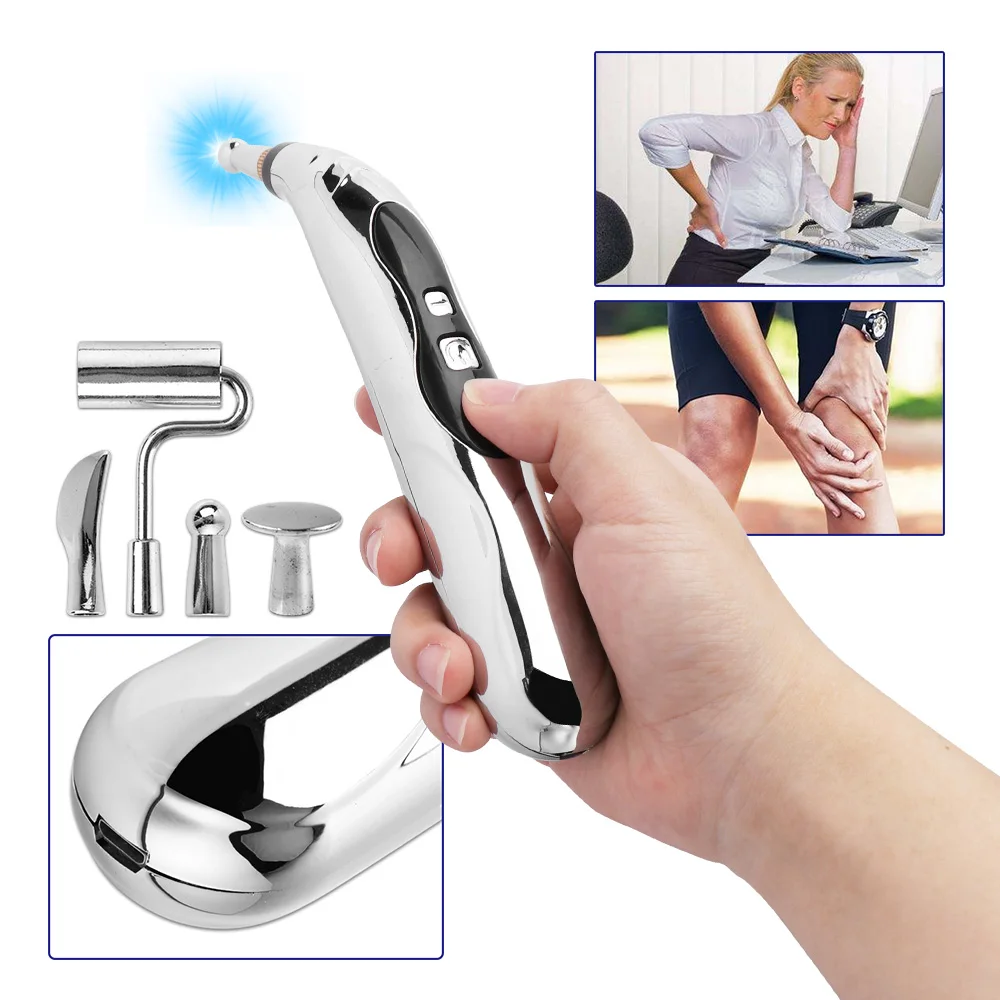 Penna Per Agopuntura Elettronica A 5 Teste Massaggio Per Punti Di Agopuntura Penna Meridiana Energetica Laser Strumento Per Fisioterapia Massaggiatore