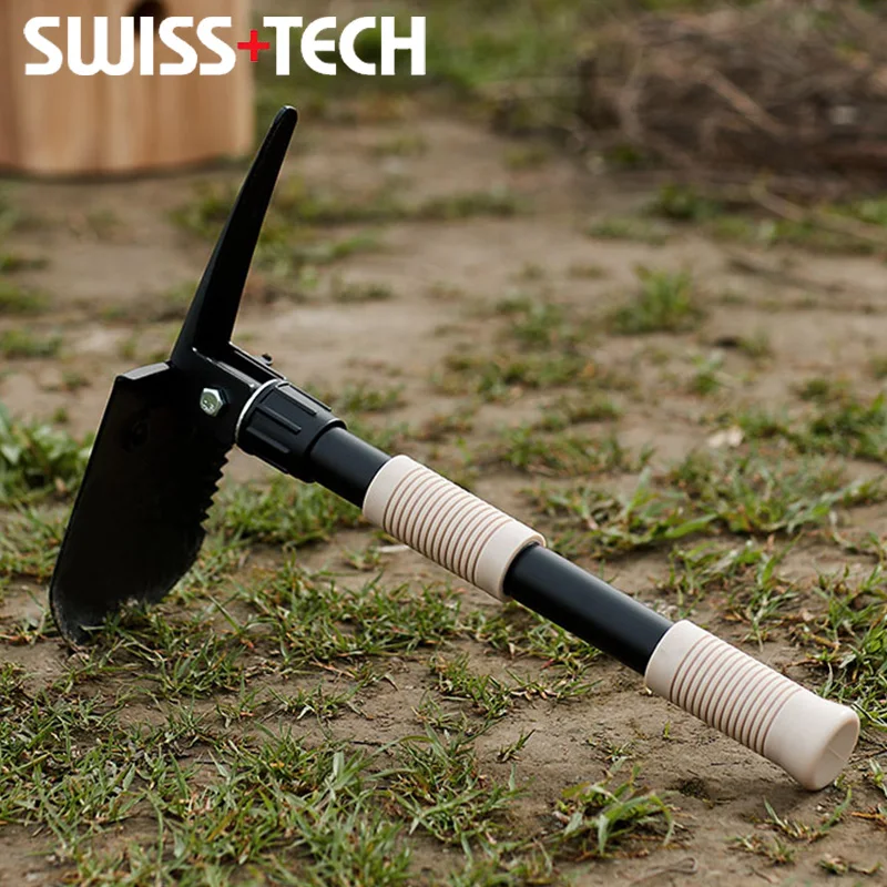 

SWISS TECH Folding Survival Shovel Entrenching Tool Multi-tool with Wood Saw Carry Case Outdoor Camping Car Equipments