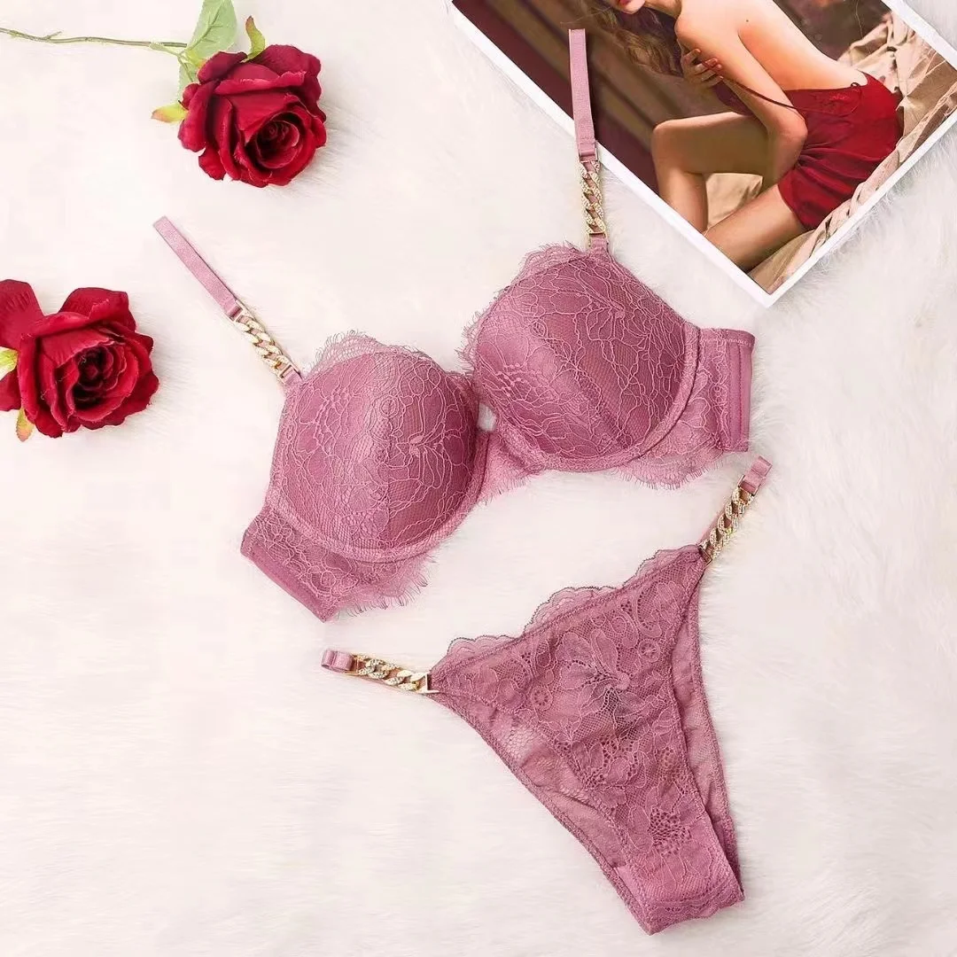 New VICTORIA'S SECRET Rhinestone bra and panty set Sexy Lace Women