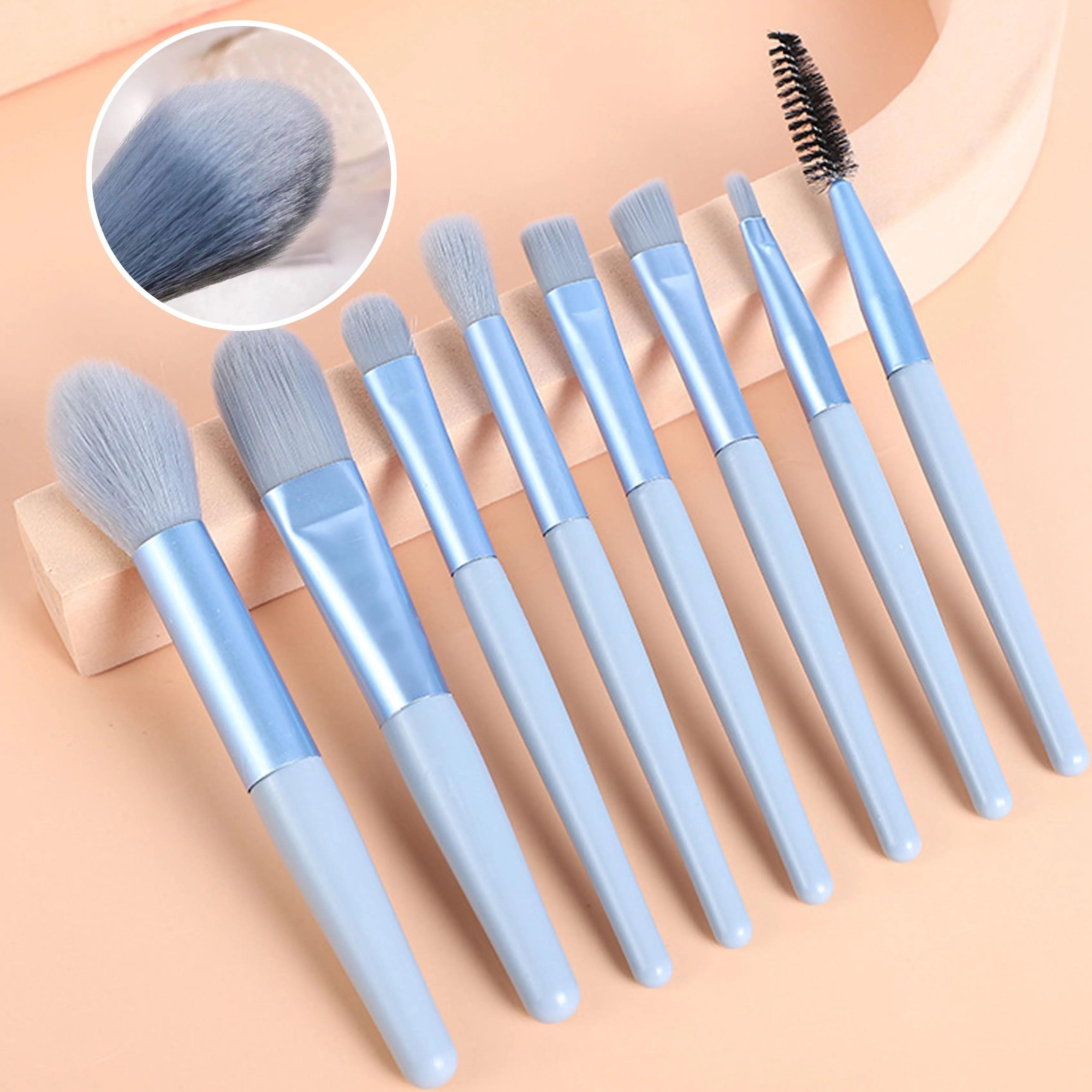 Portable Soft Hair Makeup Brush Set for Powder, Concealer, Eyeshadow, Blush, and Foundation