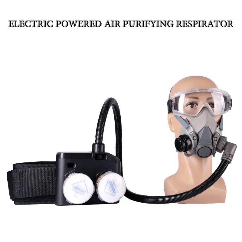 Dual Filters Electric Powered Air Purifying Chemical Respirator 6200 Dust Gas Mask Work Safety For Industrial Painting Spraying