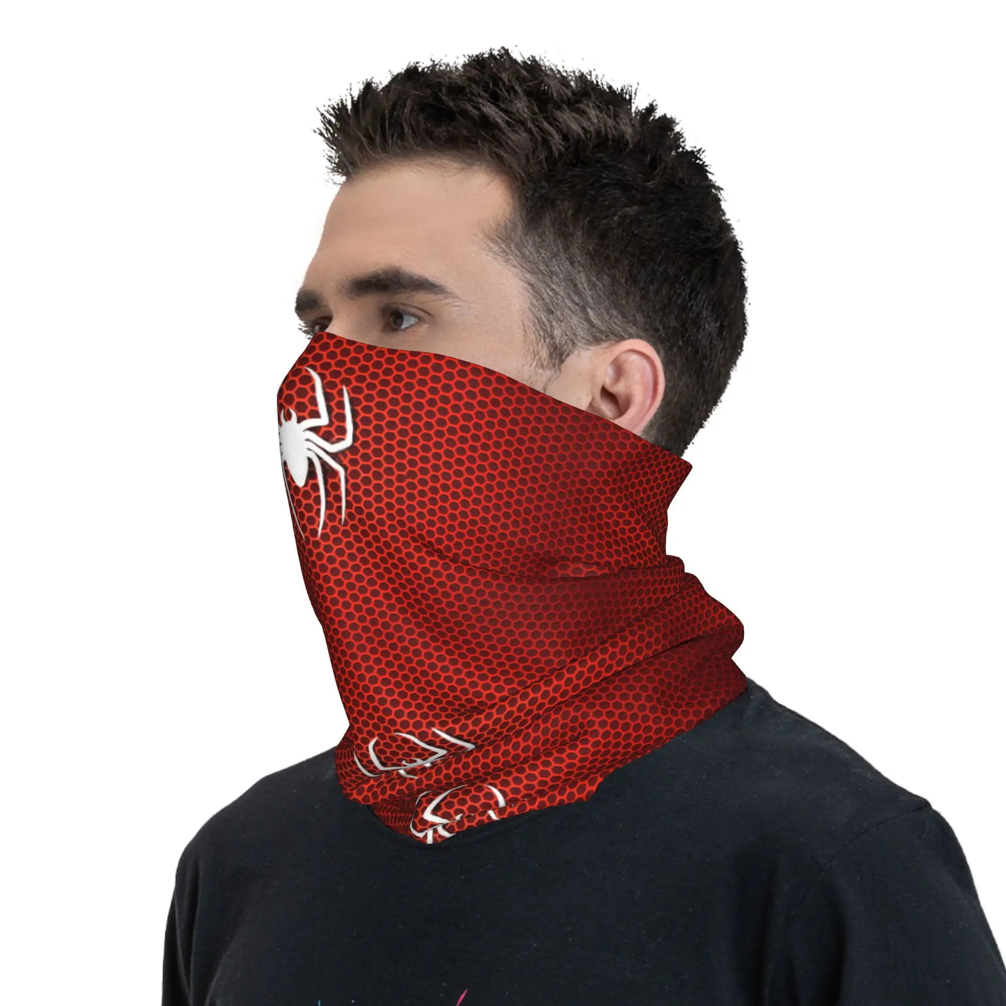 Cycling Bandana Neck Wrap Bandana Headscarf Cotton Bandana Neck Gaiter Bandana Neck Cover Multifunctional Bandana Spider Cobweb Hexagon Bandana Neck Warmer Men Women Winter Ski Tube Scarf Gaiter Spider Man Face Cover