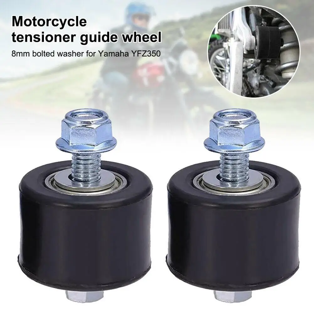 2Pcs 8mm Drive Chain Pulley Roller Slider Tensioner Wheel Guide For Yamaha YFM350 Dirt Street Bike Motorcycle Accessories
