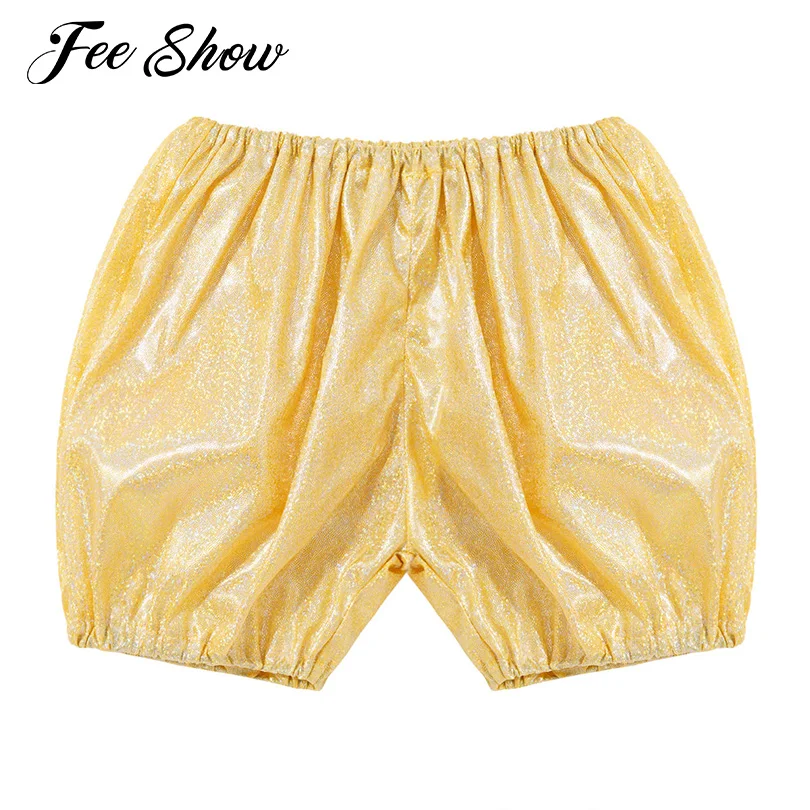 

Girls Boys Glittering Modern Dance Shorts Bottom Toddler Kids Carnival Party Dancewear Elastic Waistband Dancing Shorts Bloomers