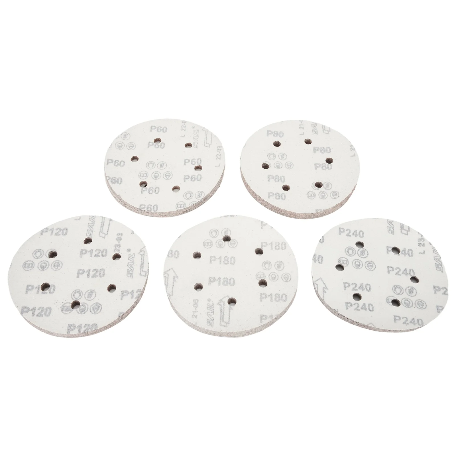 

50pcs 6 Inch 150mm 6 Hole Sandpaper Alumina 60 /80 /120/ 180/ 240Grit 40-60 Grit For Rough Grinding Of Rough Surfaces 2020