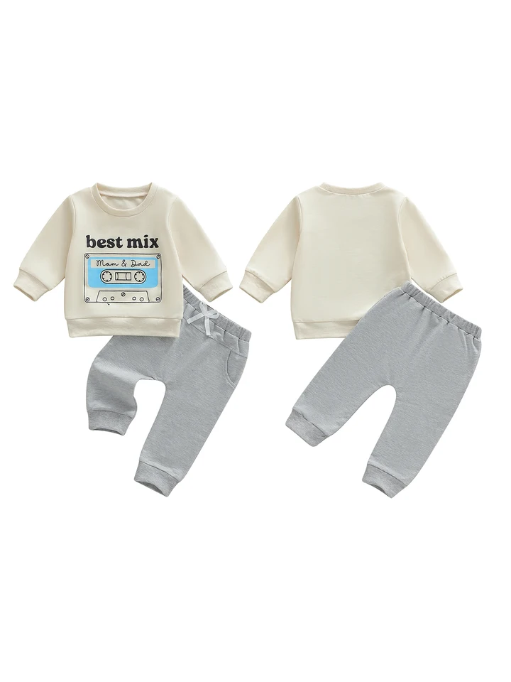 Baby Boy Dinosaur Print Autumn Outfit Set