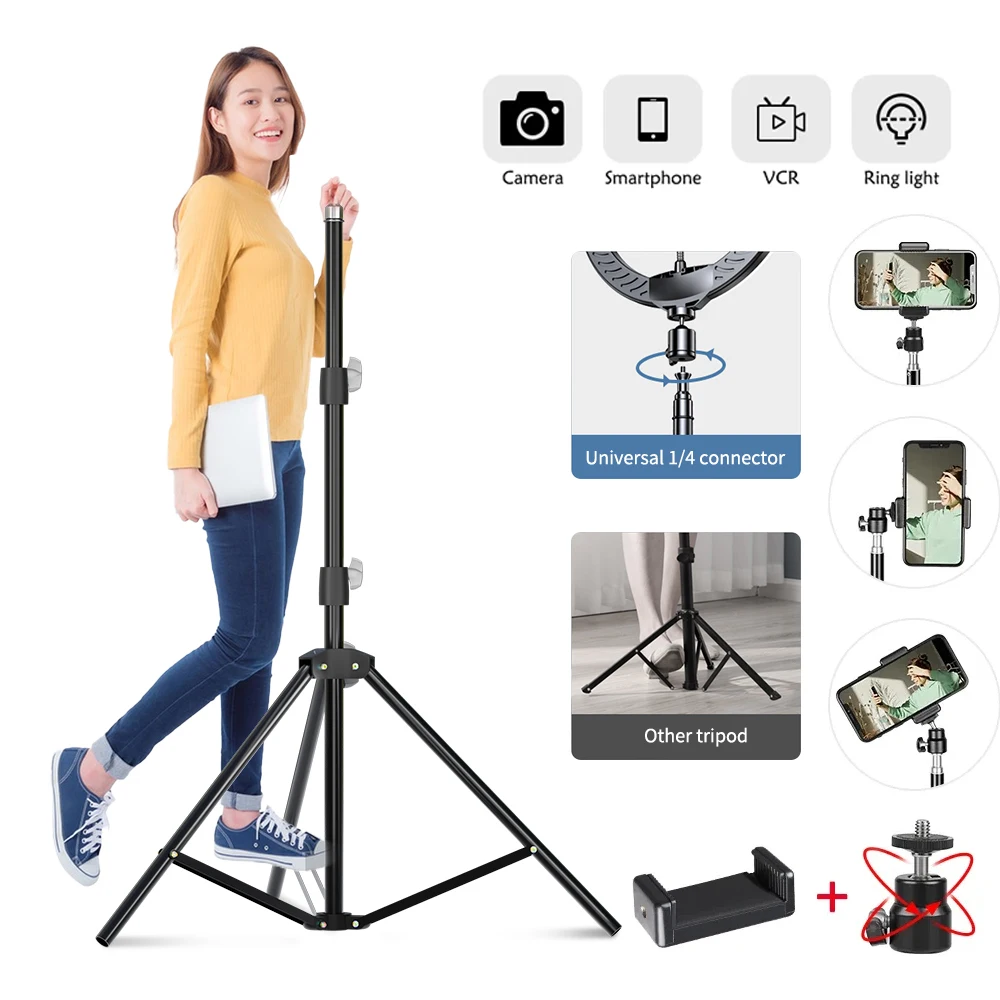 

High Quality Scrub Tripod for Phone Mobile Selfie Stick Light Stand 1/4 Screw Head For Photo Studio Flashes Photographic Softbox