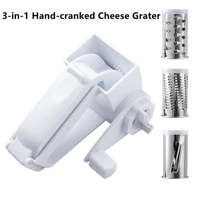 Stainless Steel+PP Cheese Grater Blade Kitchen Gadgets Chocolate Grater DIY  Butter Food Mill Cheese Grater Slicer(Black)