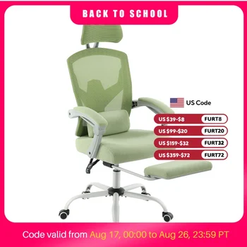 JHK Ergonomic Reclining High Back Mesh Living Room Rocking Gaming Chair Computer Desk Swivel Rolling  Lumbar Support Pillow