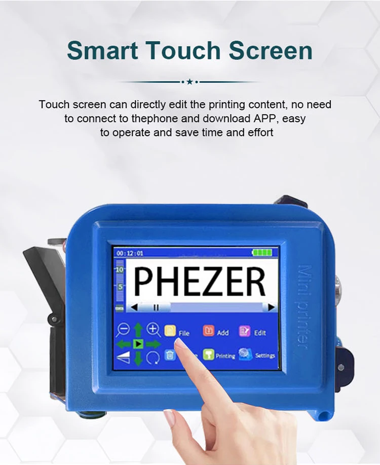 PC11Plus 12.7/25.4mm Mini Printer Portable Printer QR Bar Batch Code Date Number