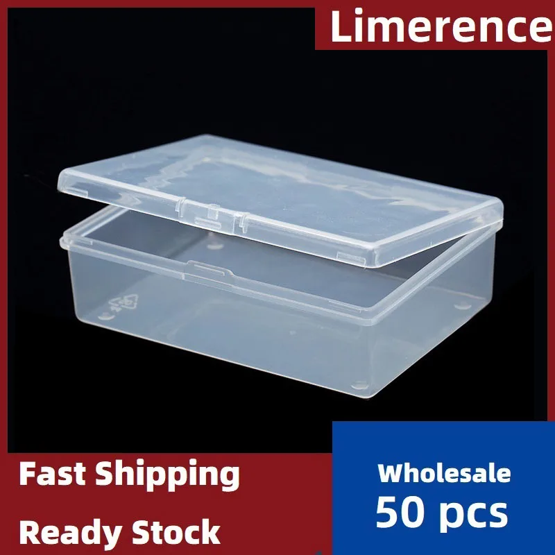 

Пыленепроницаемый Прочный портативный контейнер для хранения ювелирных изделий, пластиковая мини-коробка, прямоугольная коробка, прозрачная коробка, упаковочная коробка, 50 шт.