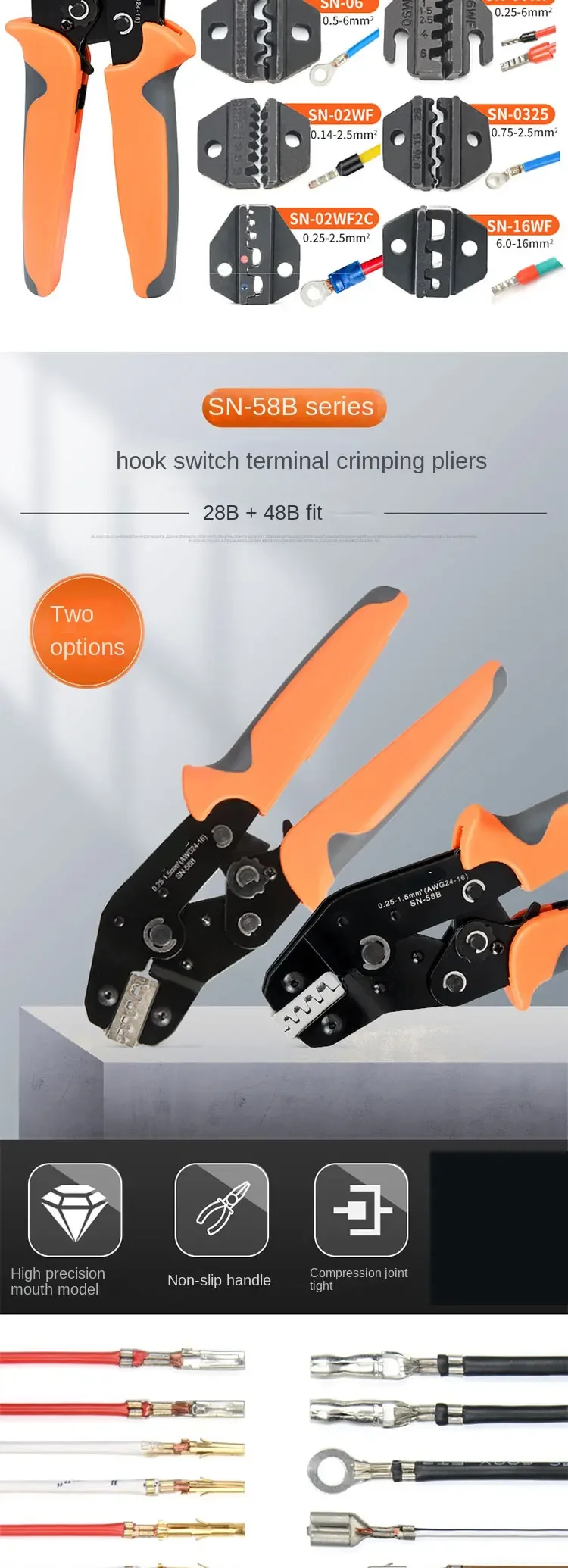220v New New Multifunctional Crimping Pliers Interchangeable Die Cold Pressing P
