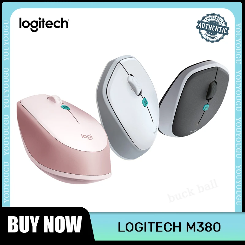 Logitech M380 Mouse 2.4Ghz Wireless Voice Mouse 1000Dpi Office Smart Mouse Mini Cornici Portatili Per Laptop Pc Windows/Mac Os Gift