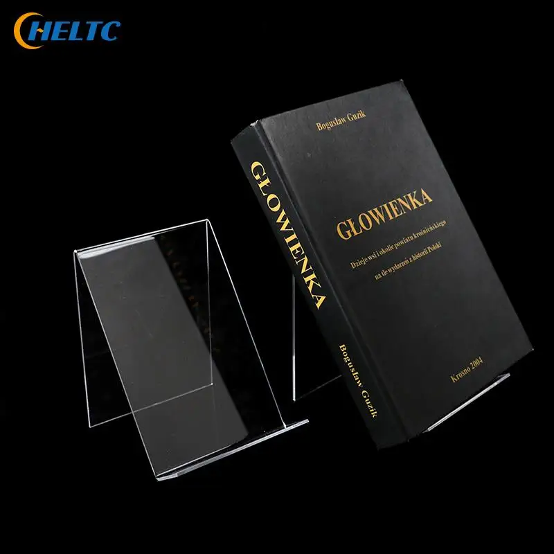 1pc Durable, Open Design, Wide Application, L Shaped Acrylic Book Display Stand Photo Frame Brochure Artwork Holder OrganizerHot