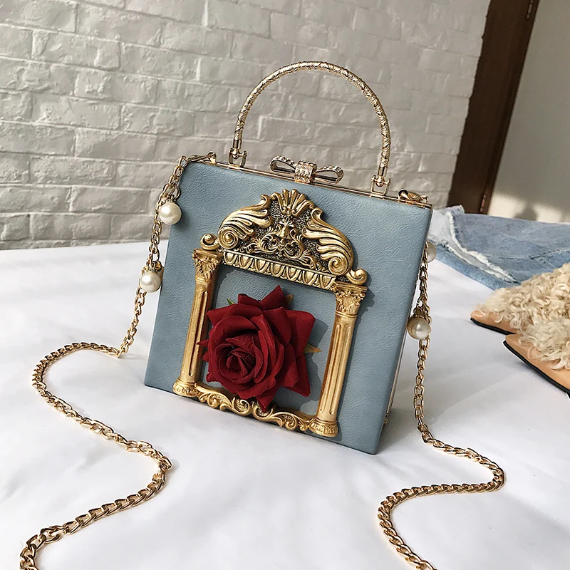 thumbnail image 1 of Bolso de mano con diseño de la marca Sumka, estilo retro, con diseño de ángel en relieve, con cadena de perlas, para mujer, gran oferta, envío gratuito, 1 of 5