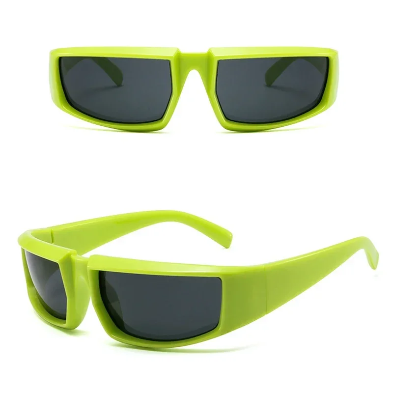2023 New Outdoor Square Sun Glasses Fashion Mirror Lenses Driving Cost Effective Steam Punk Unisex Y2K Sunglasses