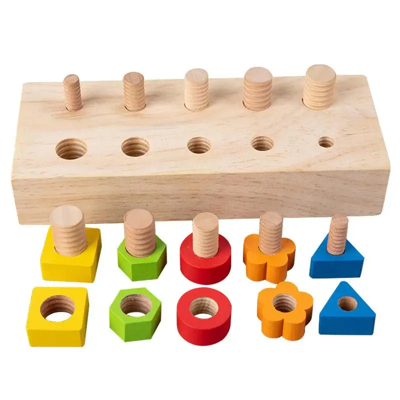 

Montessori Screw Driver Board Screw Board Toys Wood Kids Wooden Toys Fine Motor Skills Toys Sensory Toys For Toddlers Preschool