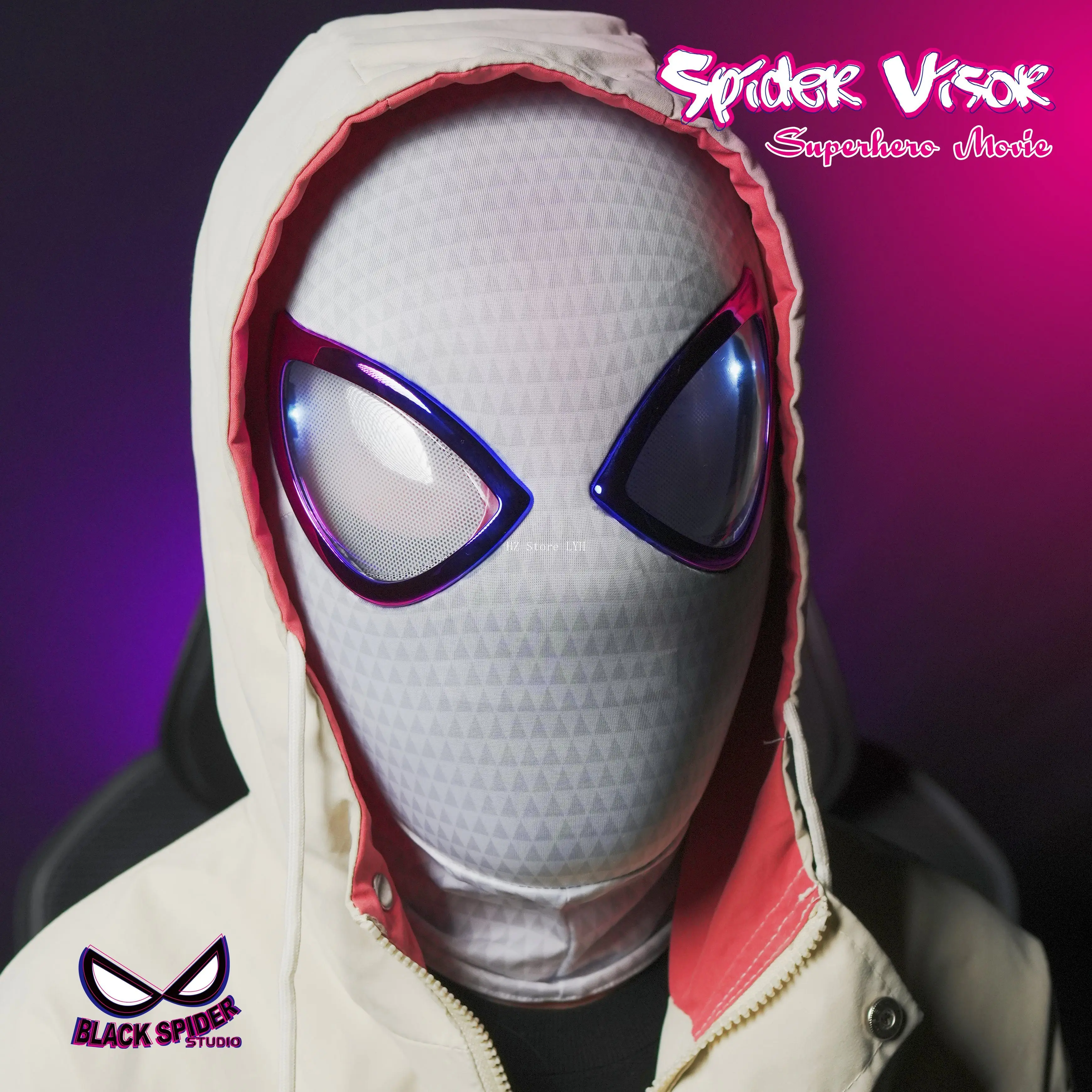 【目が動く！超超高品質】スパイダーマンマスク マイルズモラレス 1:1 マイルモラレスマスク可動目電子マスカラグウェン