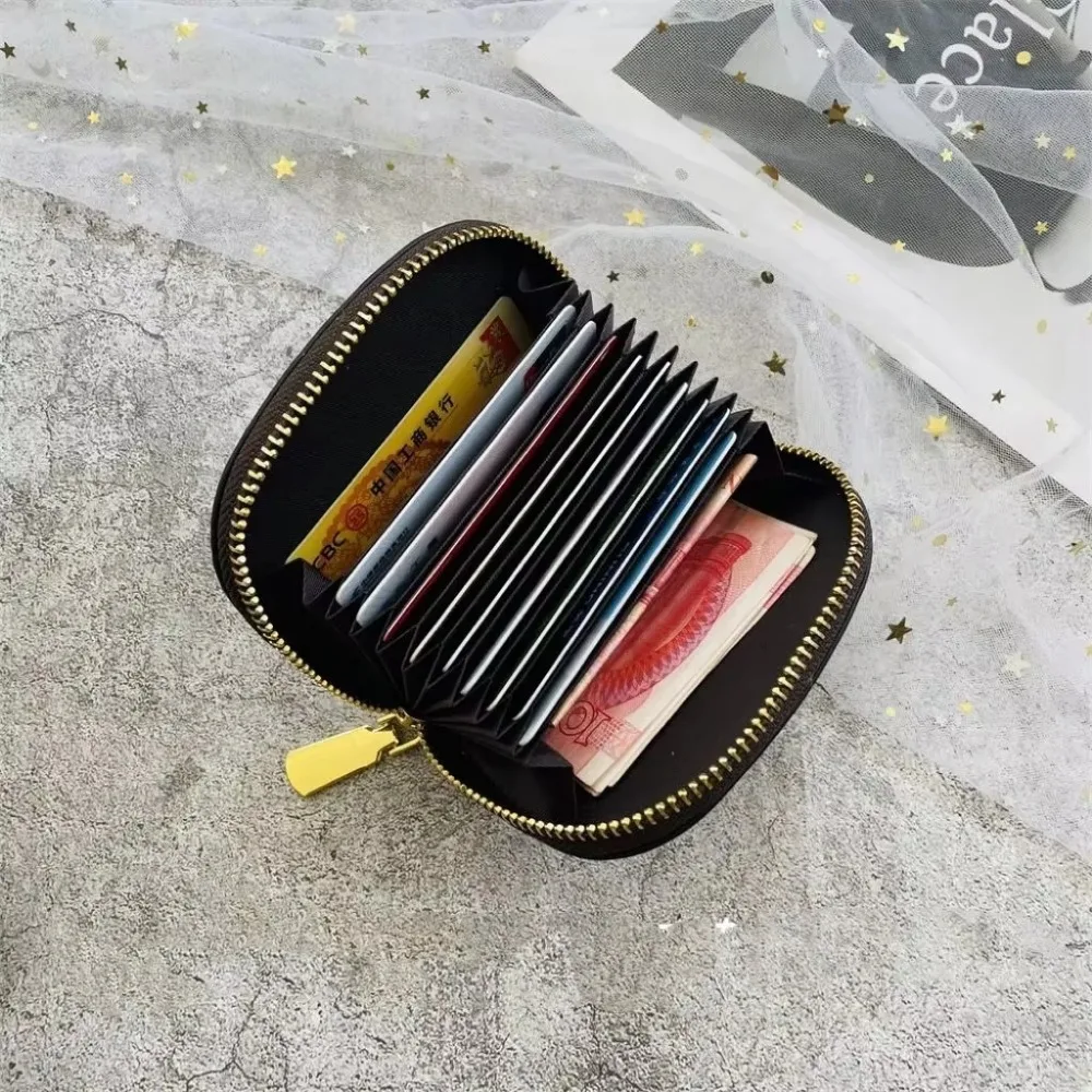 Cute Cartoon Bear PU Leather Wallet, Women's Zipper Card Holder with Coin Purse, Fashion Small Wallet for Ladies