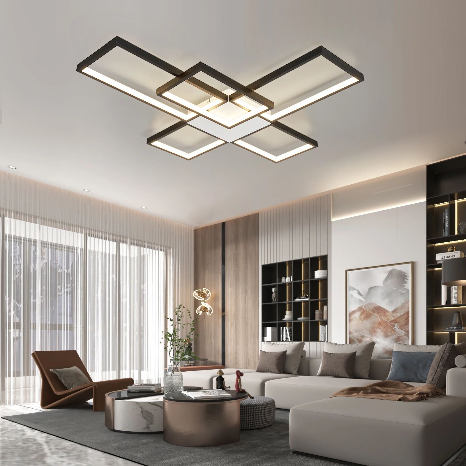 New Modern Led Ceiling Lights for livingroom bedroom lustre home decor Dimmable Ceiling light Black/Gold Ceiling Lamp Fixtures