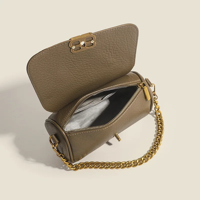 Trendy Spring Summer Chain Strap Shoulder Bag for Women Elegant Retro Minimalist Small Square Purse Ladies Fashion Handbag