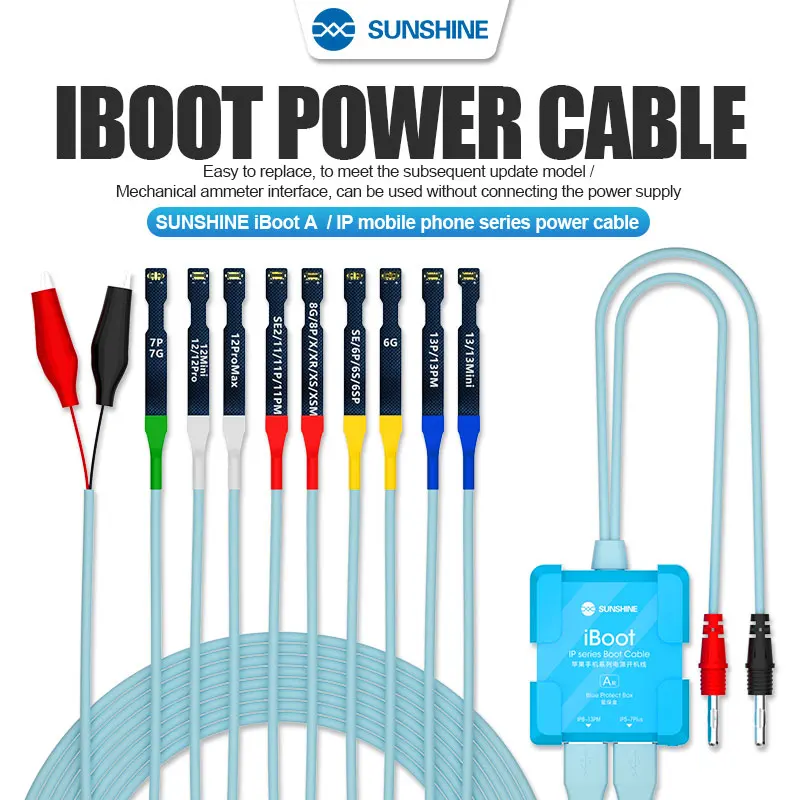 

Sunshine iBoot Power Cable DC Power Supply Test Cable For iPhone 6/7/8/X/MAX/11/12 mini/13 Pro max Motherboard Repair Boot Line