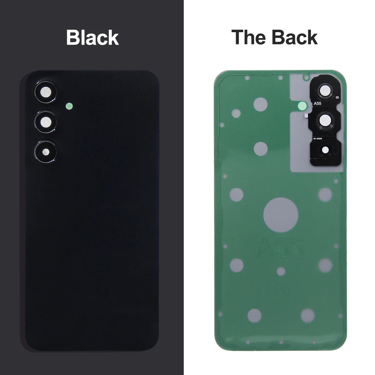 A55 Rückglas für Samsung A55 A 55 5G A556B Akkudeckel Rückseite Gehäuse Reparaturteile Kameralinsenrahmen – Detail 11
