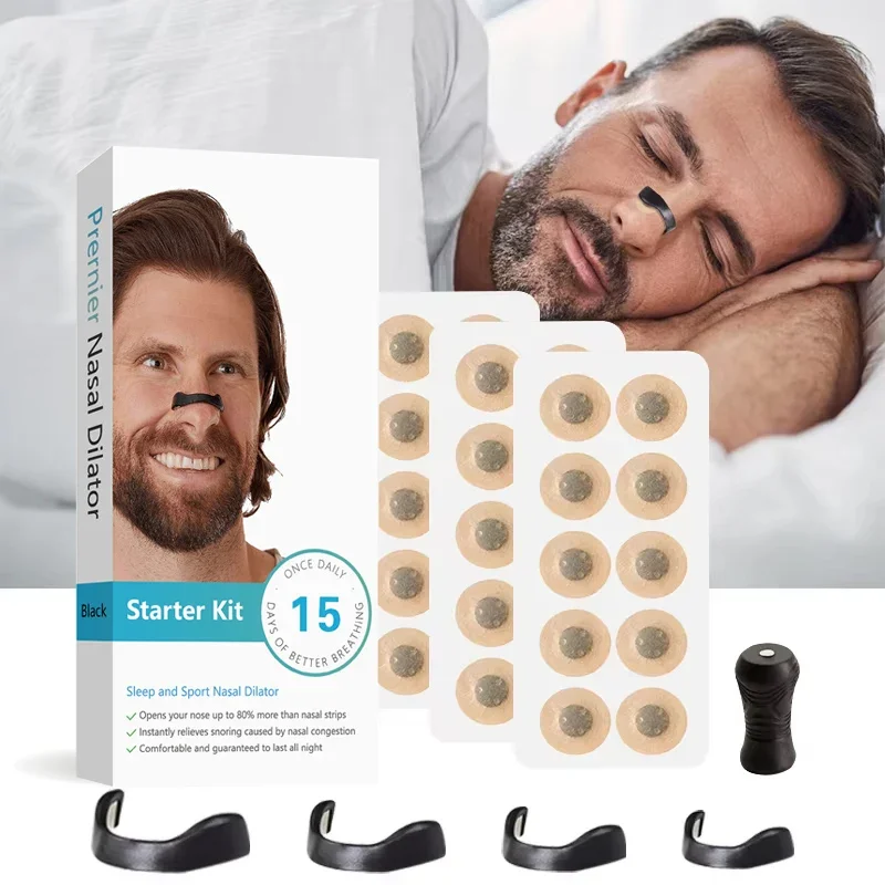 Sports Nasal Dilator Sleep Nasal Breathing Dilators Starter Kit Nose Breathe Sticker Magnetic Nasal Strips Reduce Snoring Device 2