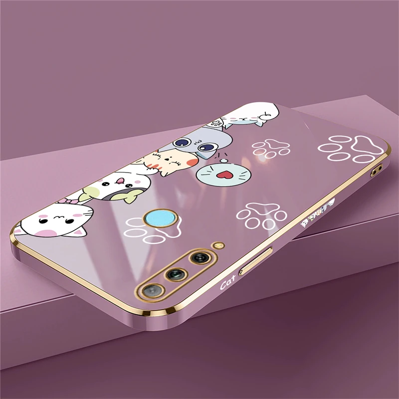 Cartoon Animal Cat Plating Soft Case Cover