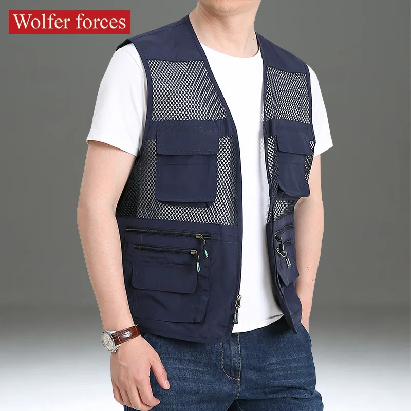 Pocket Vest Military Jacket Men Clothing Baseball Photography Man Vest Fashionable Bigsize Elegant Luxury Custom