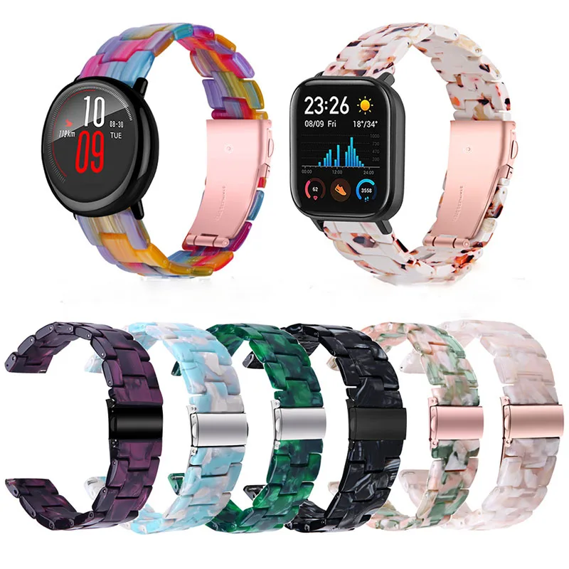 

20mm resin strap For Samsung Galaxy watch 4/classic Active 2 40mm/watch Gear S3 bracelet for Huawei GT GT 2 /3/GT3 Pro 42mm band