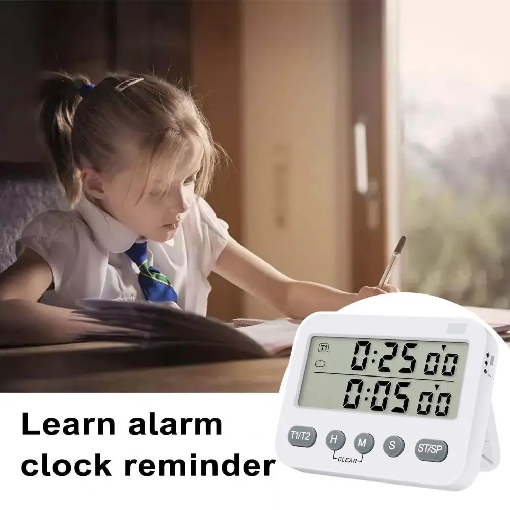 

Timer with Memory Function Alarm Timer Battery Powered Dual Digital Timer for Efficient Time Management Home Kitchen Sturdy