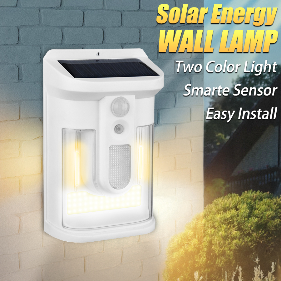 LED Outdoor Solar Wall Light Tungsten Filament Garden Lamp with Motion Sensor Night Lamp 3 Modes Solar Light for Courtyard Fence