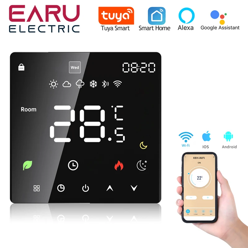 Tuya WiFi Smart Thermostat Electric Floor Heating TRV Water Gas Boiler Temperature Voice Remote Controller for Google Home Alexa