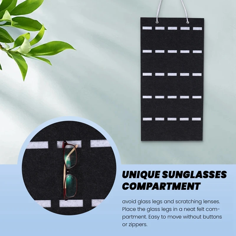AAAC-Glasses Organizer Sunglasses Organizer Storage Hanging Bag Sunglasses Eyeglasses Display Show Holder Wall Mount Eyewear Hol 2