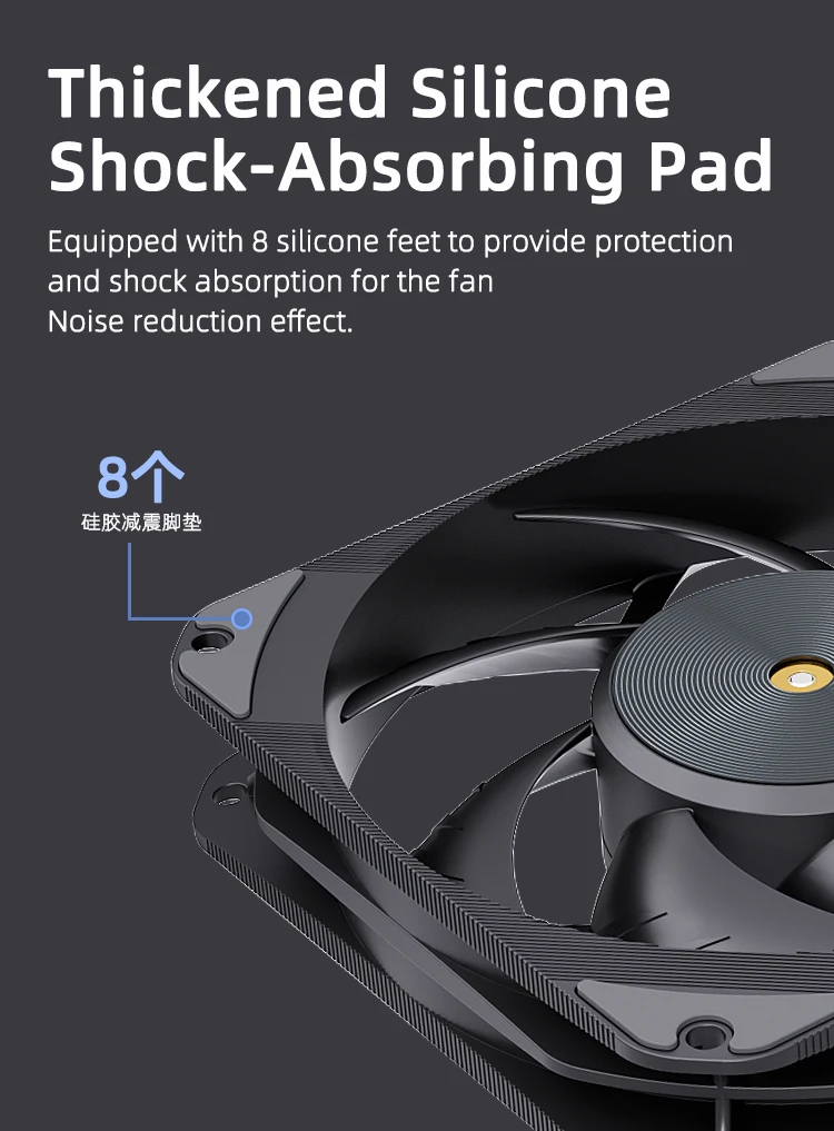 T20 120mm 4Pin PWM Silent Fan, High-Performance 2500RPM Low Noise Cooling Fans f