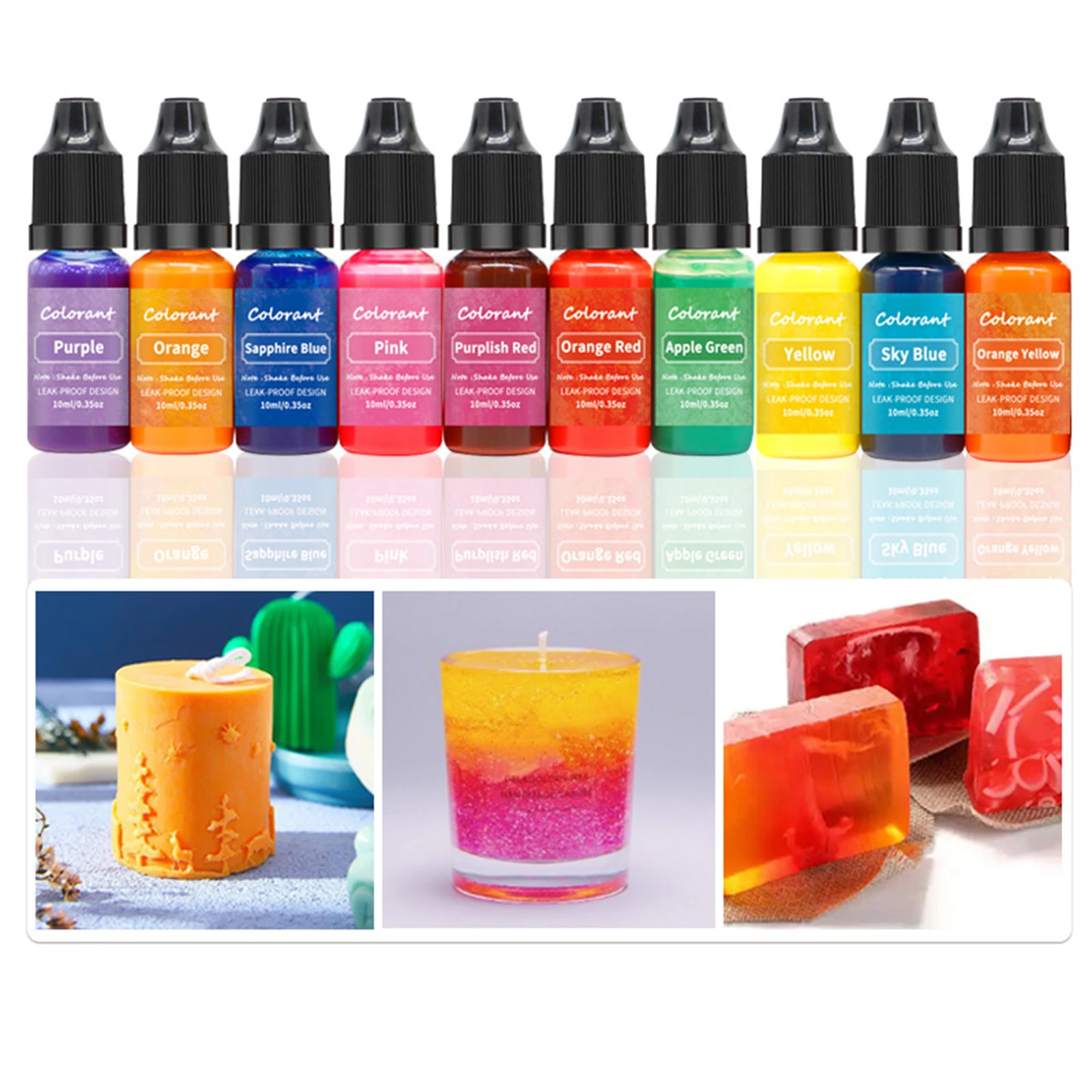 Candle Color Dye Candle Making Dye Candles Pigment Colors DIY Handmade Soap Candles Making 10ml Liquid Bath Colorant 20Pcs candle dyes pigment,candle dyes kit